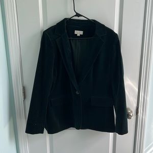 Emerald green velvet like blazer